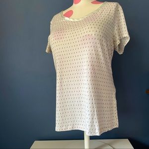 BANANA REPUBLIC Luxe Touch White and Tan Shirt szS